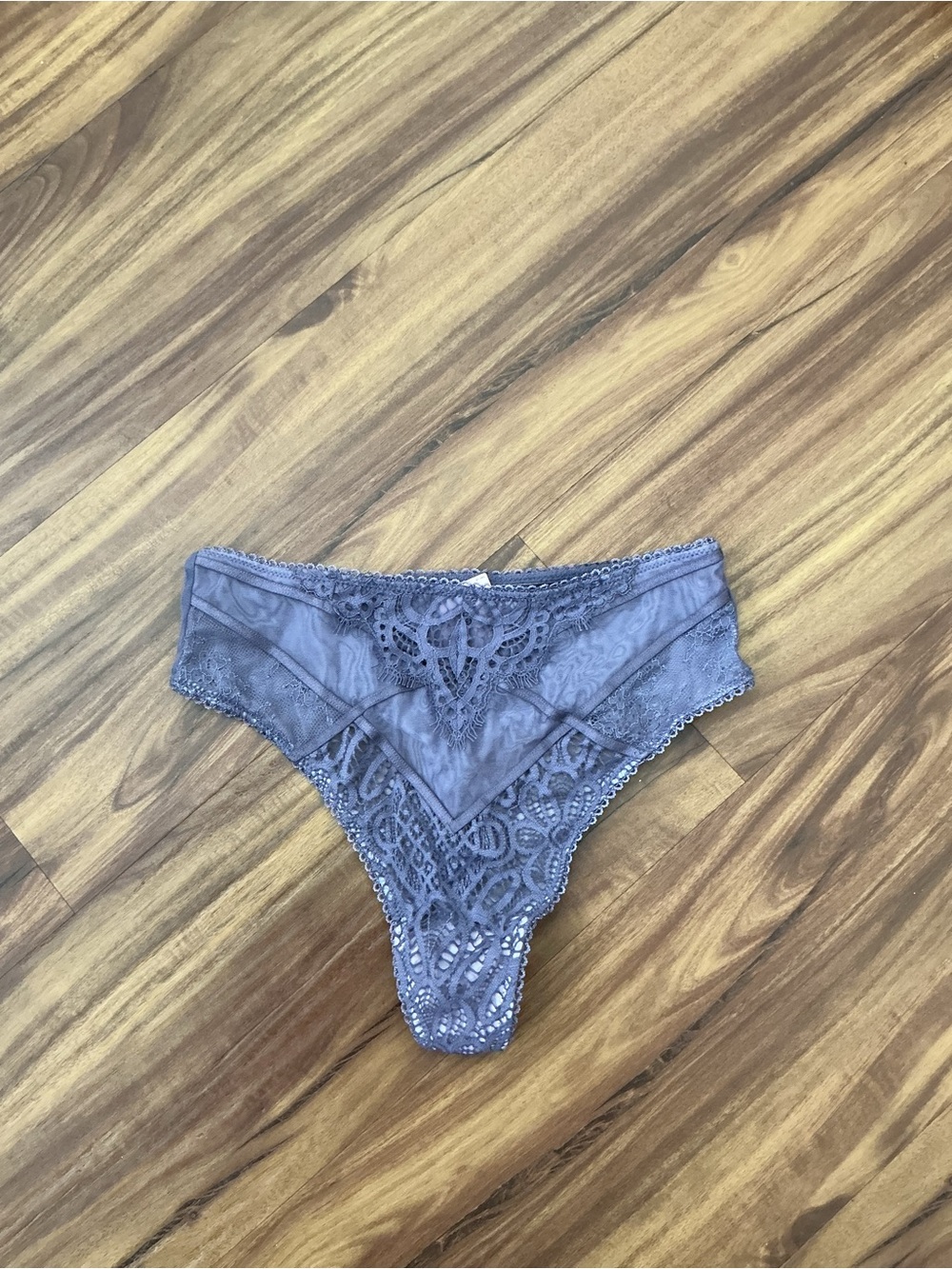 Victoria's Secret Gray Lace Thong Panty
